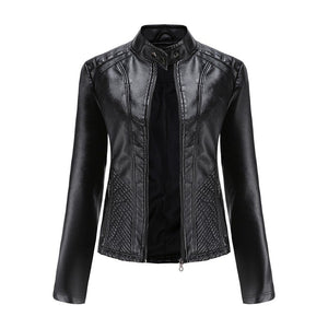 Womens Leather Jackets And Coats Spring Autumn Long Sleeve Fashion Basic Motorcycle Jackets Female Streetwear Casual Outwear