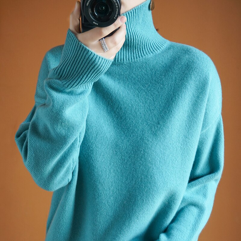 Neck Loose Large Size Knitted Sweater