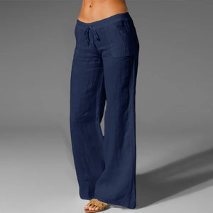 Casual Thin Trousers Loose Wide Leg Solid Color Pants