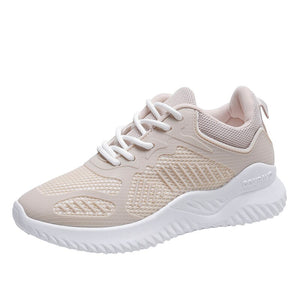 Casual Sport Platform Leather White Sneakers