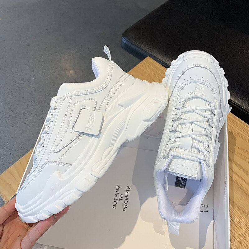 White Chunky Casual Sport Shoes