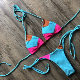 Newest Push Up Bikini Female Ruffle Swimsuit Solid Bikini Set