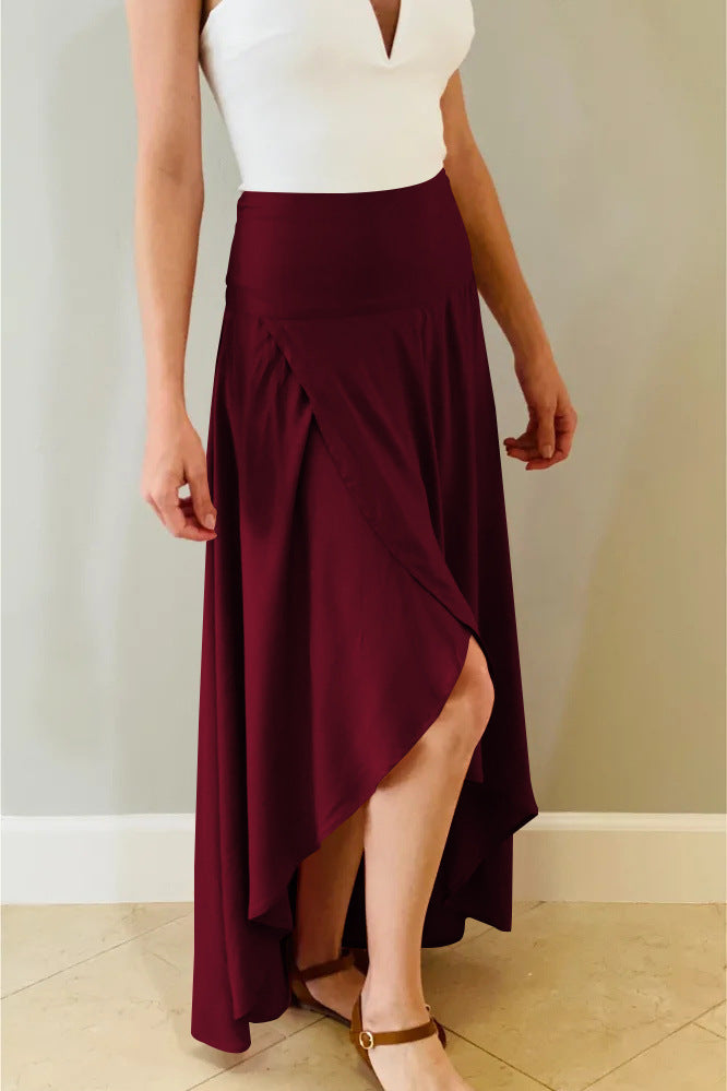 Women Clothing Ruffled Irregular Skirt Elegant Drape Skirt Summer Wear Fashion New
