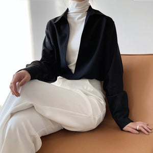 Autumn New Design Sense Young Long Sleeve V-neck Shirt Women Fashionable Outerwear Bandage Dress Top