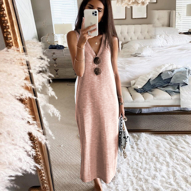 Popular Spring Summer New Backless Camisole Dress Women Clothing