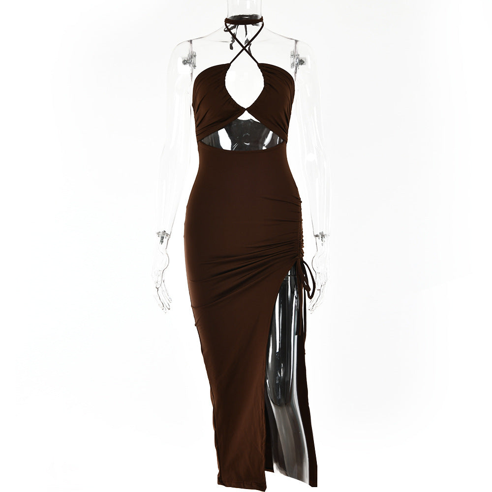 Elegant Sexy Push-up Split Dress for Women 2022 Spring New Hollow Back Global Fashions GC Elegant Sexy Push-up Split Dress for Women 2022 Spring New Hollow Back Global Fashions GC