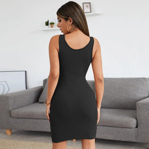 New Women Shoulder Strap Slim Fit Skirt Elegant Navel All-Match V-neck Sexy Dress