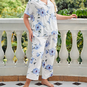 Women Clothing Casual Printing Pajama Homewear Suit