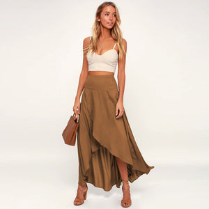New Summer  Fashion Women Wear Ruffled Irregular Drape Skirt Casual Dress