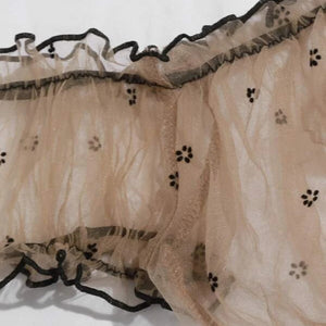 Brown Printed Sexy Lingerie Mesh Floral Print Black Lace Emotional Strap Sexy Sleepwear