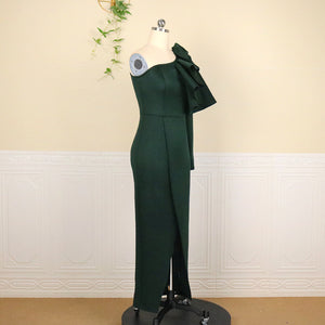 One-Shoulder Ruffled Long Sleeve High Waist Hip Skirt Split Banquet Dress Plus Size Women Dress Dress Dress