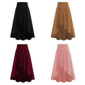 Women Clothing Ruffled Irregular Skirt Elegant Drape Skirt Summer Wear Fashion New