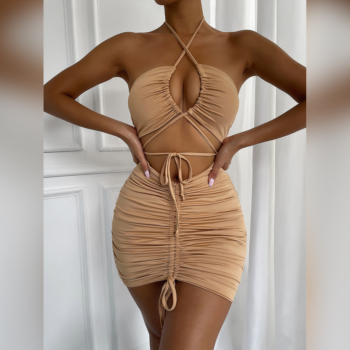 New Women Suspender Dress Summer Sexy Hollow out Strap Ruffle Hip Dres Global Fashions GC New Women Suspender Dress Summer Sexy Hollow out Strap Ruffle Hip Dres Global Fashions GC
