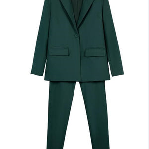 Work Pant Suits OL 2 Piece Set For Women Business Interview Suit Set Uniform Slim Blazer And Pencil Pant Office Lady Suit