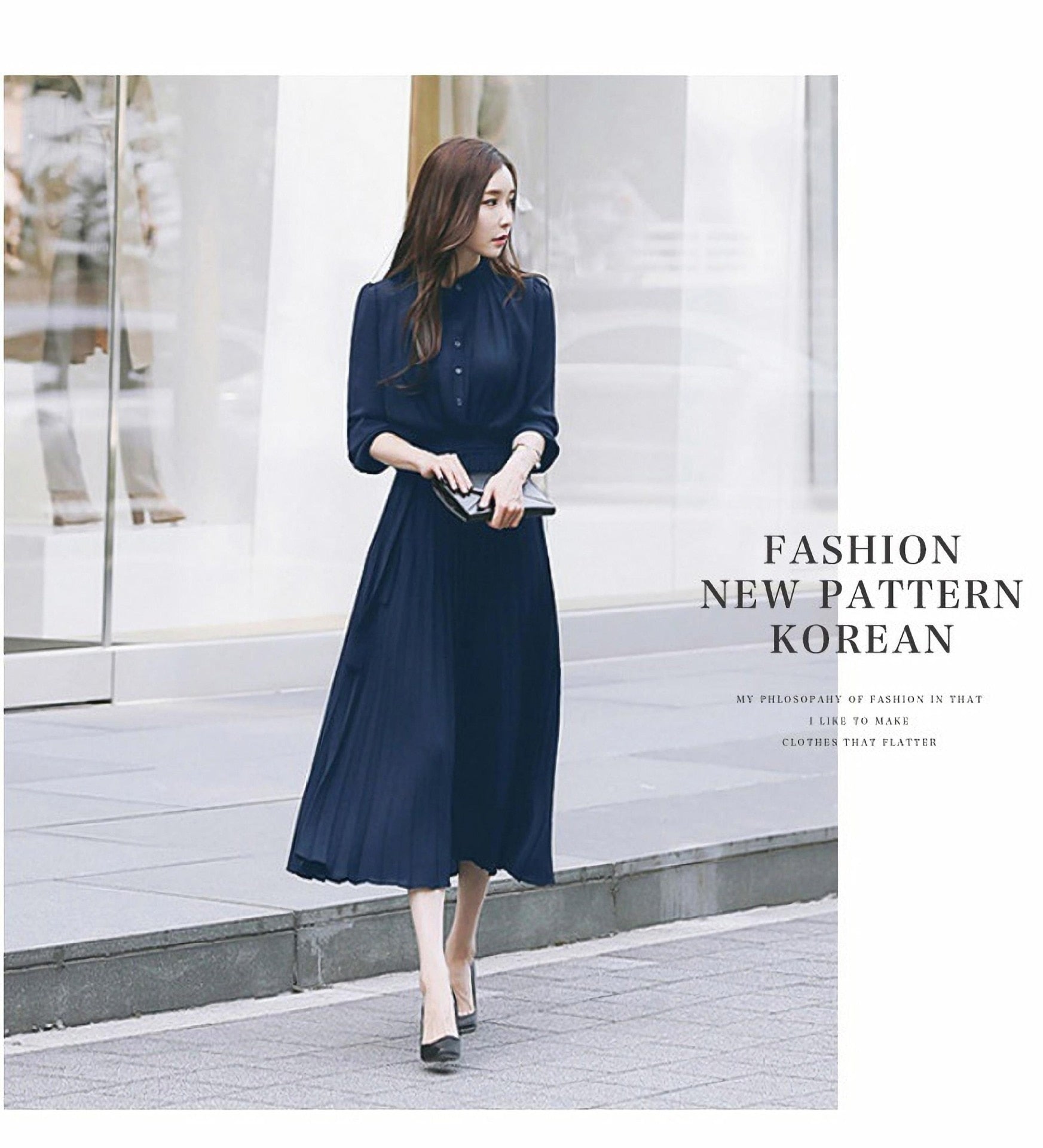 Elegant Chiffon Long Sleeve Shirt Dress Women Belt Lace Up A-line Pleated Maxi Dress Korean Fashion 2022 Fall Clothes Streetwear