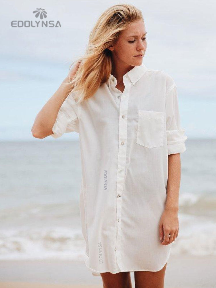 2022 Beach Cover up White Tunic Woman Bikini Cover-ups Bathing Suit Wo Global Fashions GC 2022 Beach Cover up White Tunic Woman Bikini Cover-ups Bathing Suit Wo Global Fashions GC