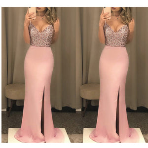 Sequins Long Evening Cocktail Bodycon Party Ball Gown