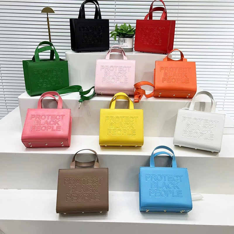 Tote Bag 2022 Designer Ladies Shopping Crossbody Purse And Handbag Luxury PU Leather Protect Black People Shoulder Bag For Women