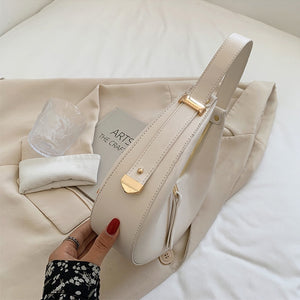 PU Leather Women Luxury Designer Handbag Purses 2022 Fashion Vintage Wallet Double Zipper Half Moon Crescent Hobos Shoulder Bags