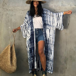 Fitshinling Snake Print Oversize Beach Cover Up Swimwear 2022 Summer Vintage Kimono Bohemian Holiday Long Cardigan Outing New