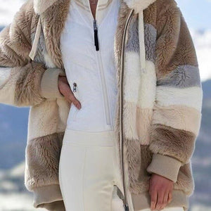 Women&#39;s Spring and Autumn Oversize Long Teddy Bear Coat Warm Thickening Fleece Faux Fur Coat Plush Teddy Coat Women&#39;s Coat Coat