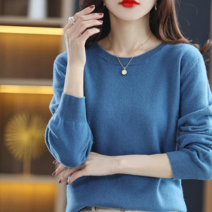 2022 New Cashmere Sweaters Women Casual O-neck Solid Pullovers Autumn winter Womens Sweater Cashmere Knitwear