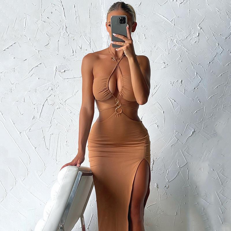 Summer Dress For Women Sexy Cutout Lace-up High Slit Maxi Club Party Festival Long Dresses Summer Dress For Women Sexy Cutout Lace-up High Slit Maxi Club Party Festival Long Dresses