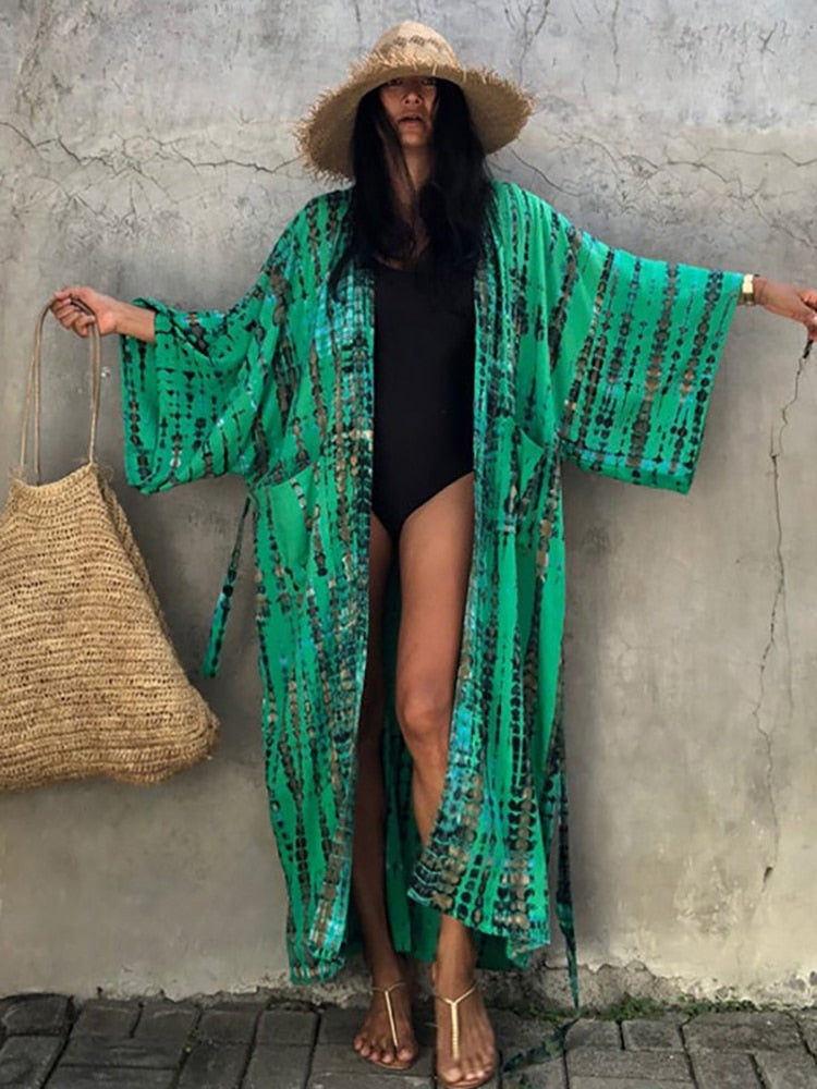 Fitshinling Snake Print Oversize Beach Cover Up Swimwear 2022 Summer Vintage Kimono Bohemian Holiday Long Cardigan Outing New