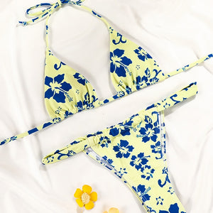 Rinabe Sexy Bikini Floral Print Swimwear String Bikini Set Push Up Swimsuit 2022 Bikinis Women Biquini Beach Bathing Suit Women