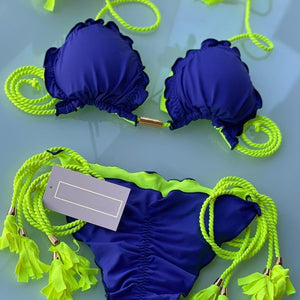 Sexy Bikini 2022 Biquinis Feminino Swimsuit Solid Bikini Set String Swimwear Women Bathing Suit Patchwork Bikinis Beach Outing