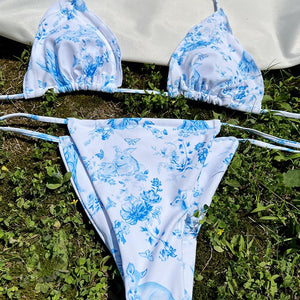 Shiny Bikinis Swimwear Women 2022 Summer Bikini Set String Swimsuit Micro Thong Two Piece Suits Halter Beachwear Sexy Bath Suits