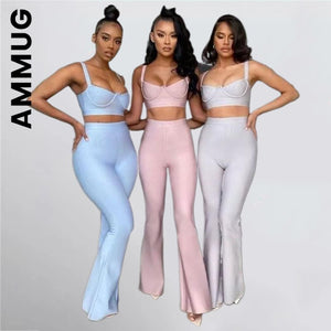 Ammug Fashion Women Set Casual Sets Party Long Pants Sportswear Vintage 2 Piece Set Soft Elegant Women Tracksuit Set Female