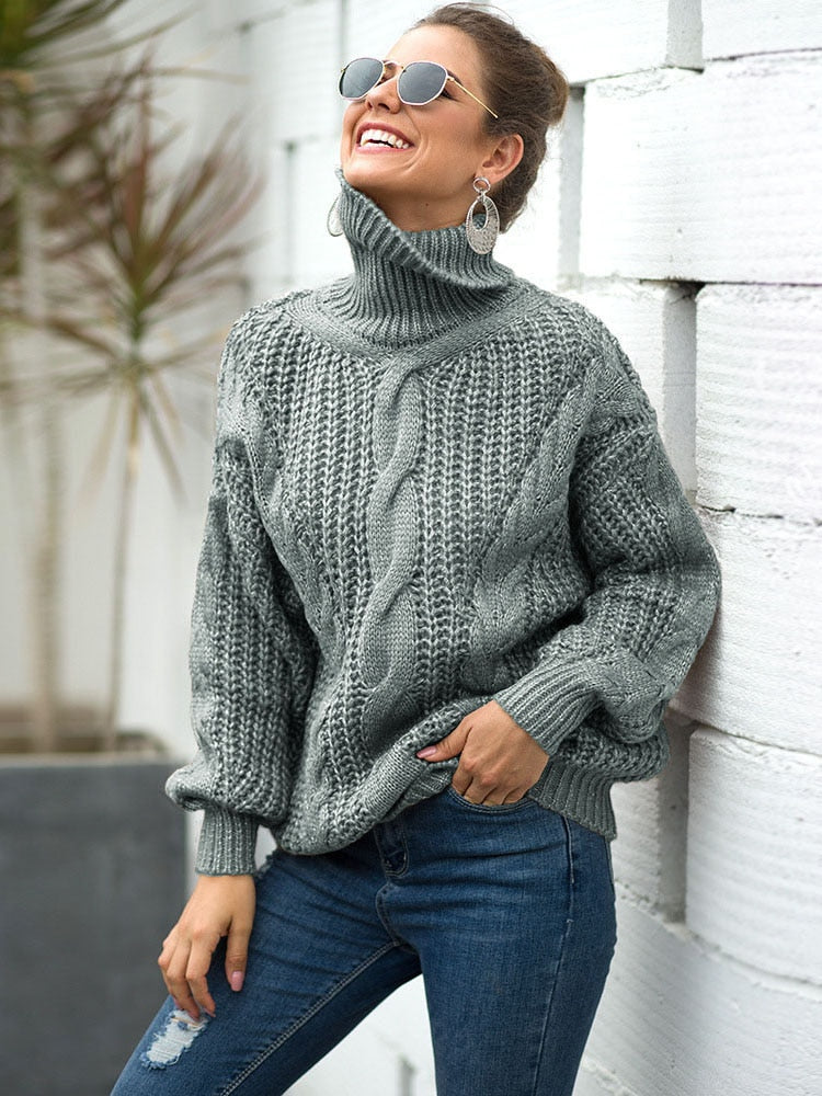 2022 Autumn Winter Women  Sweater Loose Short Elegant Warm Knitted Pullovers Fashion Solid Tops Knitwear Jumper