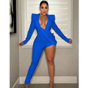 One Piece Jumpsuits For Women Sexy Bodycon High Waist Long Sleeve Romper  Party Clothing