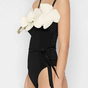 Contrast Flower Detail One-Piece Swimsuit