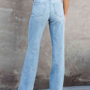 Washed Straight Leg Jeans