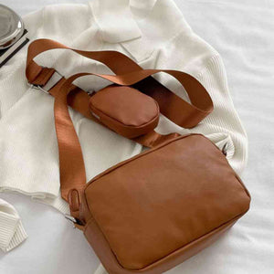 Adored PU Leather Shoulder Bag with Small Purse