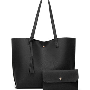 Tassel Zip Bag Large Capacity Shoulder Tote Bag