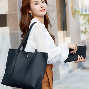 Tassel Zip Bag Large Capacity Shoulder Tote Bag