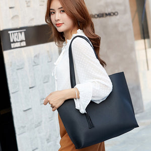 Tassel Zip Bag Large Capacity Shoulder Tote Bag