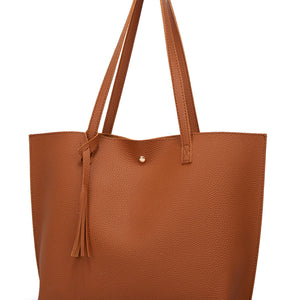 Tassel Zip Bag Large Capacity Shoulder Tote Bag