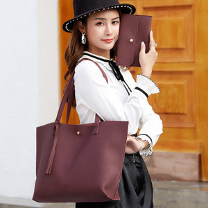 Tassel Zip Bag Large Capacity Shoulder Tote Bag