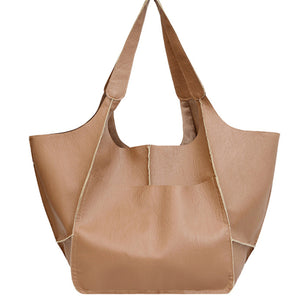 Simple Large Bag Soft Leather Large Capacity One Shoulder Portable Tote Bag