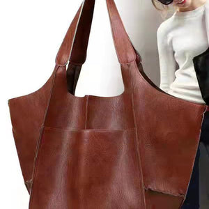 Simple Large Bag Soft Leather Large Capacity One Shoulder Portable Tote Bag