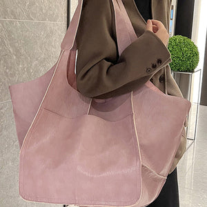 Simple Large Bag Soft Leather Large Capacity One Shoulder Portable Tote Bag