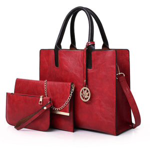New mother-in-law bag PU women's bag large bag multi-piece set shoulder bag