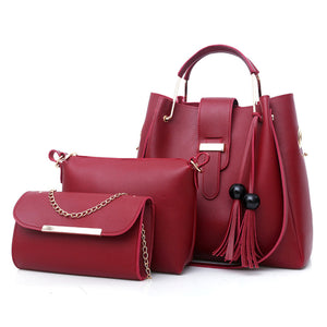 Handbag Fashion One Shoulder Bucket Ladies Luggage Bag Three-Piece Set