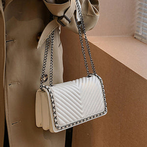 Embroidered thread chain portable small square bag shoulder bag