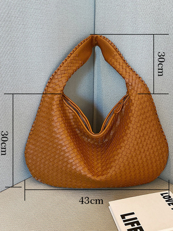 French high-end woven bag, versatile shoulder armpit bag, niche texture portable commuter bag