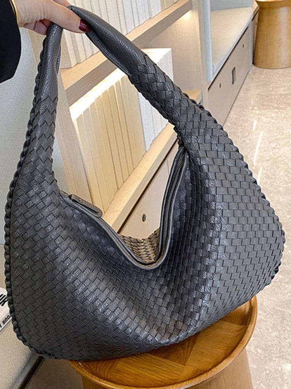 French high-end woven bag, versatile shoulder armpit bag, niche texture portable commuter bag